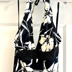 100% silk strapless slinky party dress.